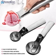 HOMEDECOR Stainless Steel Ice Cream Scoops Stacks Ice Cream Digger Non-Stick Fruit Ice Ball Maker Watermelon Ice Cream Spoon Tool A3O8