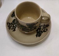 Traditional Kopitiam Cup + saucer/Floral Flower Cup + Saucer
