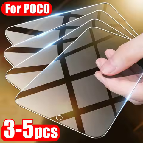 3-5pcs Protective Glass for Poco X3Pro X3 NFC M5S M5 Film Screen Protector for Xiaomi Poco F3 F4 GT 