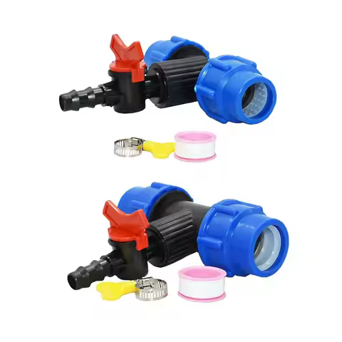25mm 32mm to 1/2 inch 16mm Garden Hose Splitter Tee Reducer Barb Connector Tap Valve DN20/25 16mm 3-