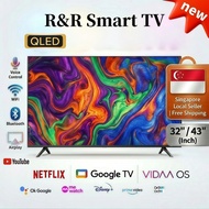 [2026 Upgrade ] QLED 32"/ 43 inch Smart TV Google TV | Netflix YouTube  | Apple AirPlay  | Voice Rem