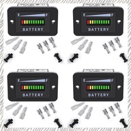 (BYZI) 4X Golf Cart Battery Meter 48V LED Battery Indicator Battery Gauge Battery Level Meter IP65 f