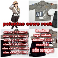 Baju polisi anak setelan komplit / seragam polisi anak cewe/perempuan