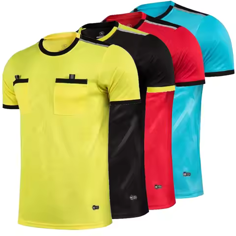 football jerseys 22/23 Men Profession Soccer Jersey Set Football Referee Uniform Adult Training shor