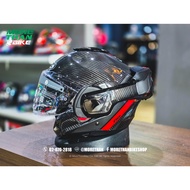 HJC F100 Carbon Chin Lift Helmet Stan MC1 Pattern