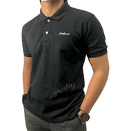 HITAM Pique cotton cvc pique 24s short sleeve black polo shirt, original brand