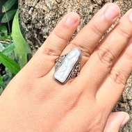 Ring Silver Balinese Pearl Barok Biwa Pearl 925 Wire Custom Ethnic Men'sWanita