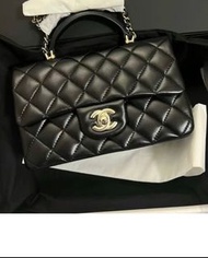 全新 2025 Chanel Cf 20cm classic timeless  handle mini flap bag 手柄黑金大mini