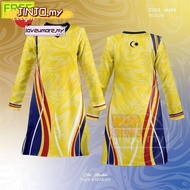 Baju Muslimah Merdeka Clothing Jersey Muslimah Malaysia Labuh Baju Muslimah Yellow Sublimation Baju 