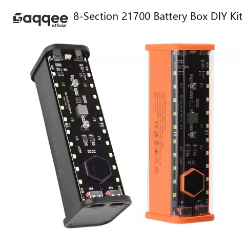 Mech Transparent 8-Section 21700 Battery Box DIY Kit Quick Charge Flash Charge Battery Box Kit Weldi