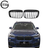Genuine front bumper grill for BMW X1 F48 F49 2017-2019 bodykit ABS front car grills single slat gri