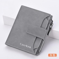 ✴ Men's wallet short brand zipper men's driver's license card vertical student