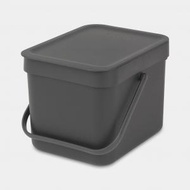 brabantia - 比利時製 6L 掛牆式手提回收垃圾桶 (啞灰色) 1097-20 18 x 25 x 20cm 廚房 | 廁所 | 辦公室 垃圾桶