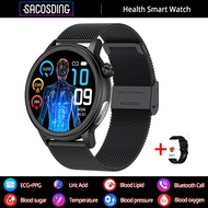 2024 Blood Sugar Smart Watch Blood Lipid Uric Acid Health Watch Smart ECG+PPG+HRV Bluetooth Call Sma