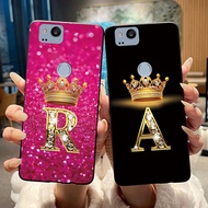 Letter Crown Couple Phone Case For Google Pixel 2 G011A Soft Silicone Black Case For Google Pixel 2 