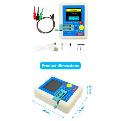 LCR-T7 Transistor Tester Multi-Function Component Meter Test BJT Diode Zener MOSFET JFET IGBT Thyris