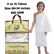 Kain IHRAM Al YAQEEN untuk Kanak-Kanak - Sejuk dan Berkualiti (Umrah & Haji) -Lelaki, 68 × 34Inci, B