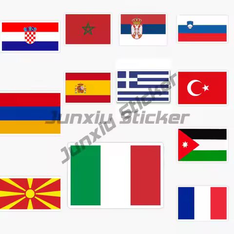 Rectangular National Flag Car Sticker Greece Albania North Macedonia Bulgaria Türkiye ARMENIA Georgi