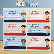 Sticker happy birthday happy birthday happy birthday Boy Girl Character