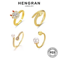 HENGRAHN JEWELRY 925 Perempuan Gold Moissanite Fashion Original Adjustable Diamond Women Ring Cincin Silver M138
