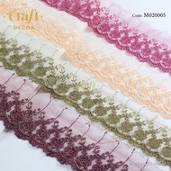 7cm Width Border Nylon Lace Trim*Jual Meter | Lace Mewah | Border Lace Bunga Hiasan Baju Kurung | Renda Baju Pengantin