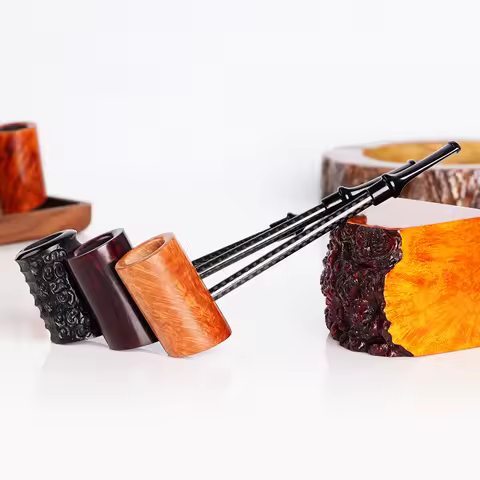 Portable Wood Smoking Tobacco Pipe Classic Wooden Herb Grinder Pipe Smoking Popeye Pipes