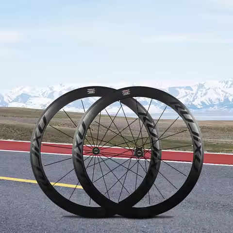 RUJIXU 50mm 700C ultra-light carbon fiber tube 120 ring road bicycle wheel brake double aluminum all