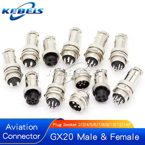 1set GX20 aviation plug and socket connector GX20-2/3/4/5/6/7/8/9/10/12 core connector connector 20m