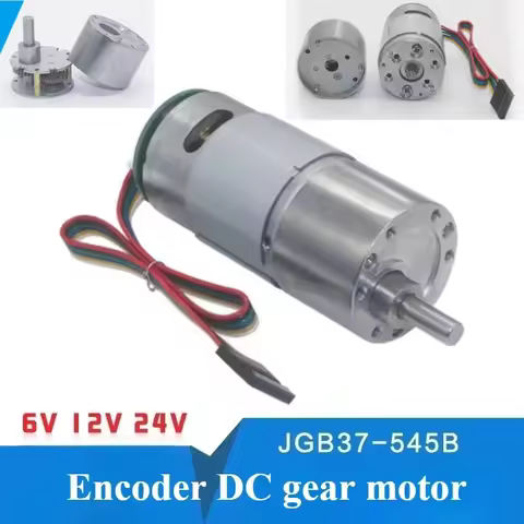 JGB37-545 DC encoder geared motor 6V 12V24V high power and high torque permanent magnet DC motor