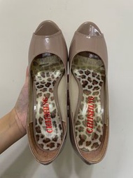奶茶色 豹紋 高跟鞋 鞋跟8.5公分 台灣製 24.5/EU39/US7.5
