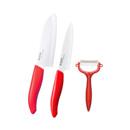 日本京瓷Kyocera 廚房料理工具三件組 陶瓷刀11+14cm+削皮刀
