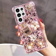 Luxury Bling Rhinestone Glitter Flower Phone Case For Samsung Galaxy A08 A18 A17 A07 A06 A05S A05 S2