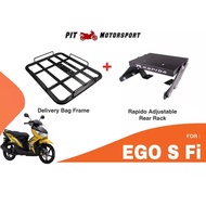 Monorack Ego S Fi RAPIDO Heavy Duty With Delivery Bag Frame Tapak Accessories For Food Delivery Moto
