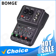 BOMGE Q-12 2 Channel Audio Mixer Sound Mixing Console USB 48V Phantom Power Compact Sound Mixing Amp