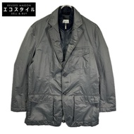 Armani Collezioni K4EJ17 炭灰色細條紋拉鍊西裝外套 50碼 [二手]