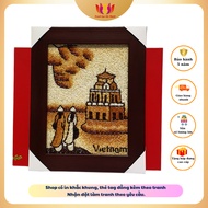 Hanoi Turtle Tower Rice Painting, table size, souvenir,