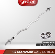 Vigor Fitness Standard Ez Curl Barbell (1.2m)