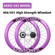 Litepro Aero S42 Wheel 20 Inch Wheelset Aluminum Alloy Double Layered Rim Disc V Brake Ultra Light 4