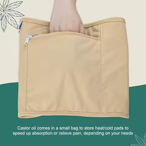 Castor Oil Pack Wrap Reusable Organic Cotton Castor Oil Packs with Adjustable Elastic Strap Castor O