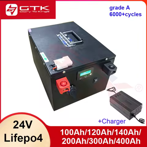 Gtk Lifepo4 battery 24V 200AH 400AH 300AH 500AH 150AH 100AH 500Ah with BMS for RV Lathe Cart inverte