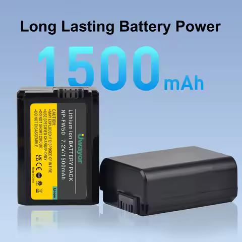UWayor FW-50 FW50 FW 50 1500mAh Replacement Battery + Dual-Slot Charger For Sony ZV-E10 ZV-E10 II A6