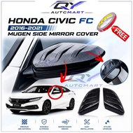 Sporty Look Honda Civic Fc 2016-2021 FK8 Mugen Side Mirror Cover Carbon and Glossy Black Accessories