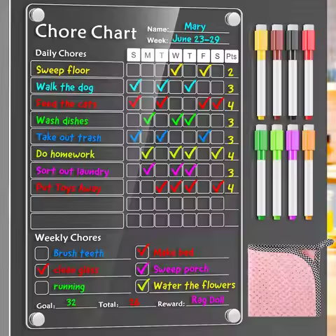 Chore Chart For Kids Chore Chart For Kids Multiple Kids Magnetic Chore Chart Dry Erase Fridge Behavi