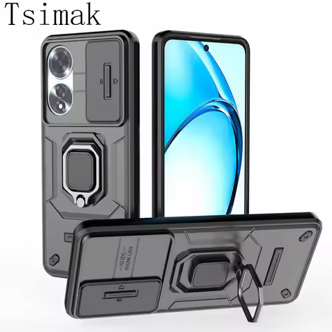 Slide Lens Case For OPPO A60 A 60 oppoA60 Cover Shockproof Armor Protect Coque for Realme C65 C67 C 