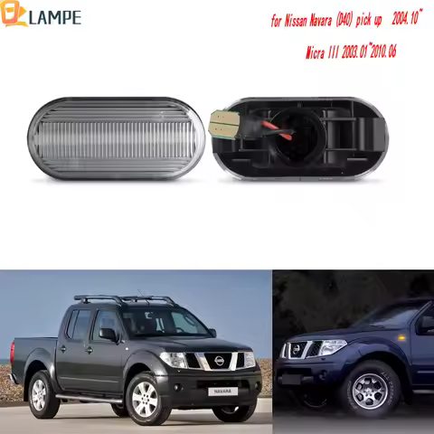 2PCS Normal Flash LED Side Marker Turn Signal Light Repeater Lamp for Nissan Navara D40 350Z Z33 Qas