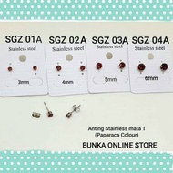 MATA Earrings Men's Stainless Steel Single Eye Diamond ColorWanita Stainless Steel Earring
