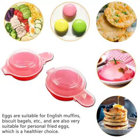 2pcs/set Microwave Cheese Eggs Cooker 1 Minute Fast Microwave Oven Eggs Cooker PP Portable Household