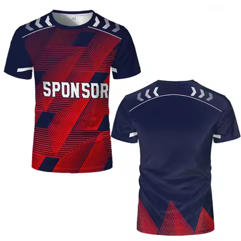 Irregular Geometric Pattern Football T Shirts Summer Fashion Esport Table Tennis Custom Name T-shirt