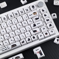 Black Cat Keycaps MOA Profile PBT 124 Keys Dye Sublimation Mechanical Keycaps Aula F75 F99 RK100 Car