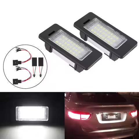 For Audi A1 A4 S5 RS5 B8 A5 S5 A6 A7 Q5 TT 2Pcs License Plate Number Light White Lamps 12V 3W 7000K
